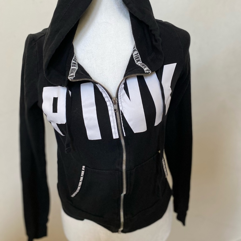 Pink black hoodie with add pink tank top